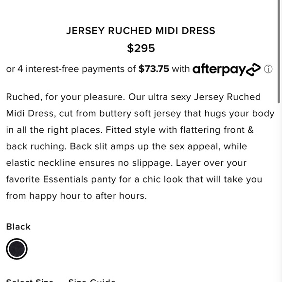 SOLD NWOT Fleur du Mal JERSEY RUCHED MIDI DRESS XS - Picture 6 of 6